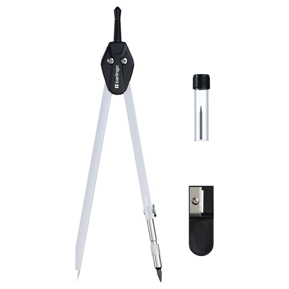 Готовальня 3 предмета, циркуль 135мм Berlingo Expert, пластиковый футляр