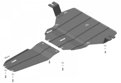 Защита картера Двигателя, КПП. 2 мм, Сталь. для Mercedes Vito 2014-н.в. MOTODOR.01238