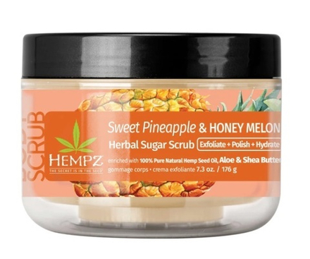 HEMPZ Cкраб сахарный для тела Ананас и Медовая Дыня 176г /Hempz Sweet Pineapple & Honey Melon Herbal Sugar Scrub