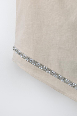 ZARA ТОП АСИММЕТРИЧНОГО КРОЯ, БЕЖЕВЫЙ