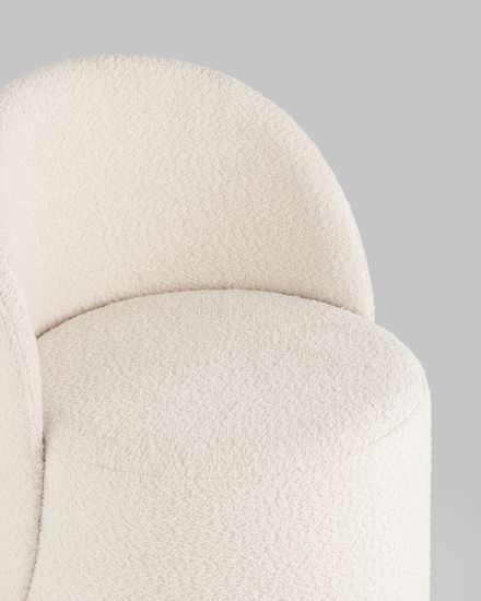 Пуф Loreen вращающийся букле белый