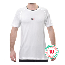 Мужская теннисная футболка Wilson Players Seamless Crew 2.0 - bright white/black