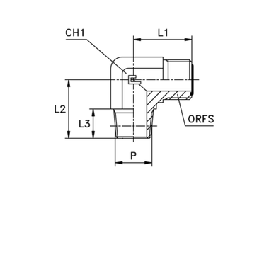 Штуцер ввертной FC90 ORFS 13/16'' D12 NPTF 3/4" CAST