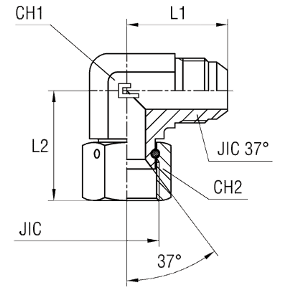 Соединение PN90 JIC 1.7/8"