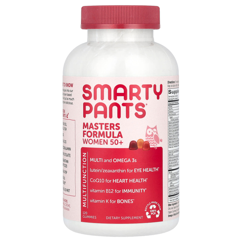 SmartyPants, формула мультивитаминов для женщин старше 50 лет, голубика, апельсиновый крем и клубника с бананом, 120 жевательных конфет