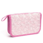 Пенал 2 отделения Alingar, искусственный мех, молния, 120 х 190 мм, "Fur roses", микс (розовый,голубой,фиолетовый,св-розовый)