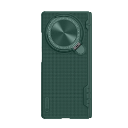 Чехол зеленого цвета (Dark Green) от Nillkin с откидной защитной крышкой для камеры на Vivo X Fold 3, серия Super Frosted Shield Prop