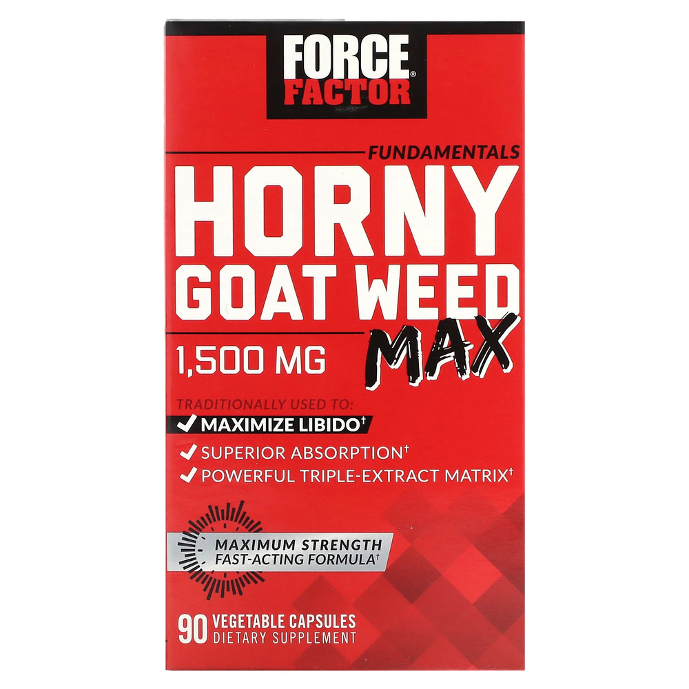 Force Factor, Fundamentals, Honey Goat Weed Max, 90 вегетарианских капсул
