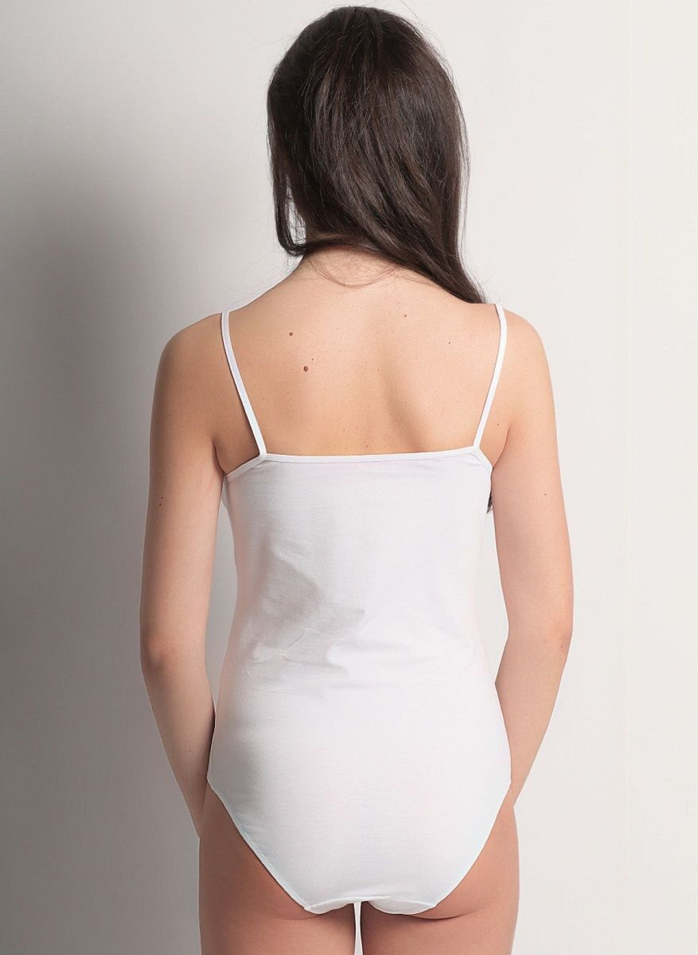 Боди на узких бретелях (Размер: M) (Цвет: белый)