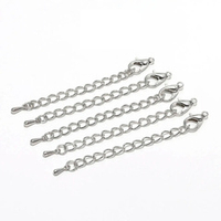 Корейские Карабины с цепочкой, Радированные, 10х5/12х6 мм, цвет: Серый