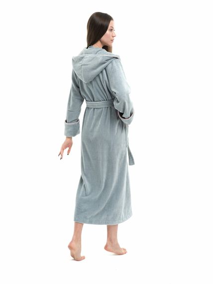 Халат женский с капюшоном 045 серый Cassoli Турция