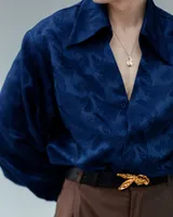 Синяя жаккардовая рубашка 