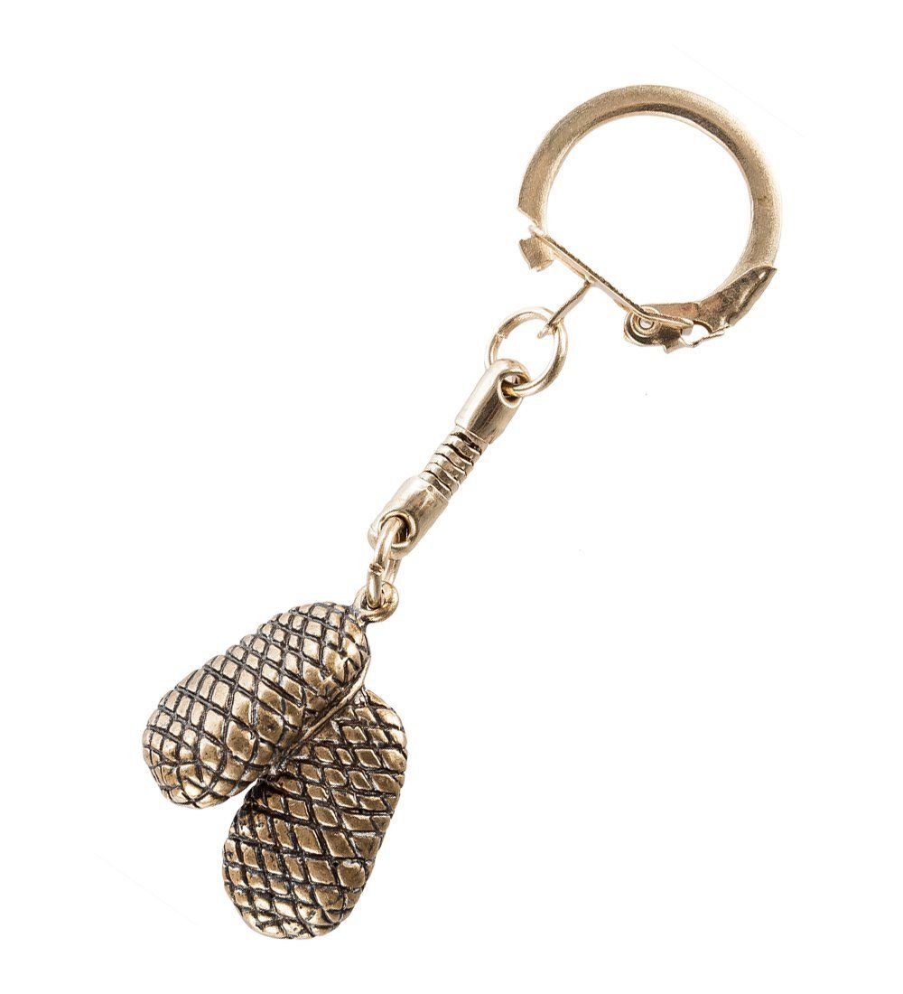 AM- 044 Брелок «Лапоточки» (латунь, янтарь)