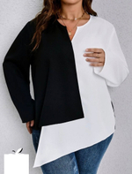 Женская Рубашка 5005 "ДвухЦветная" Черно-Белая