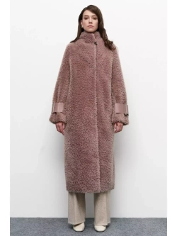 Шуба женская чебурашка тедди, сиреневая, SilverFox