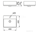 Раковина Aquaton Geometry 450х400 белая WQ8A37000000004