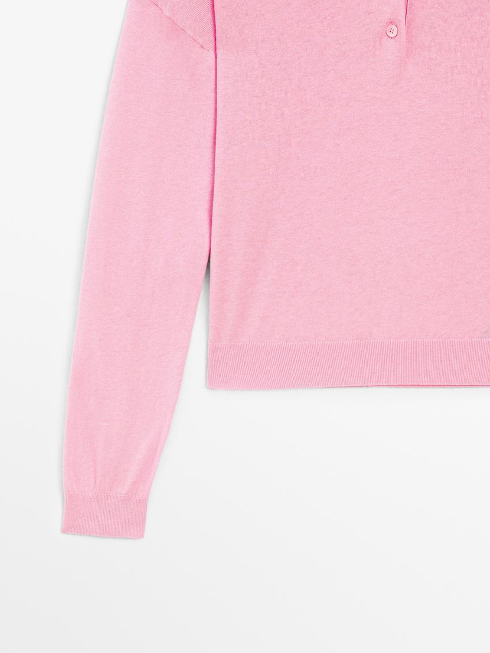 Massimo Dutti Свитер с воротником поло, розовый