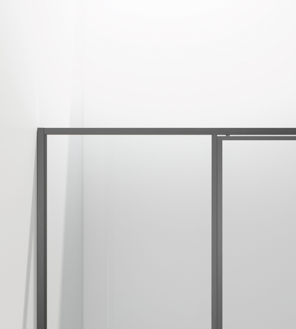 Душевой уголок Slim 8mm VSR-4SLP9012CLGM, 1200*900, вороненая сталь, стекло прозрачное