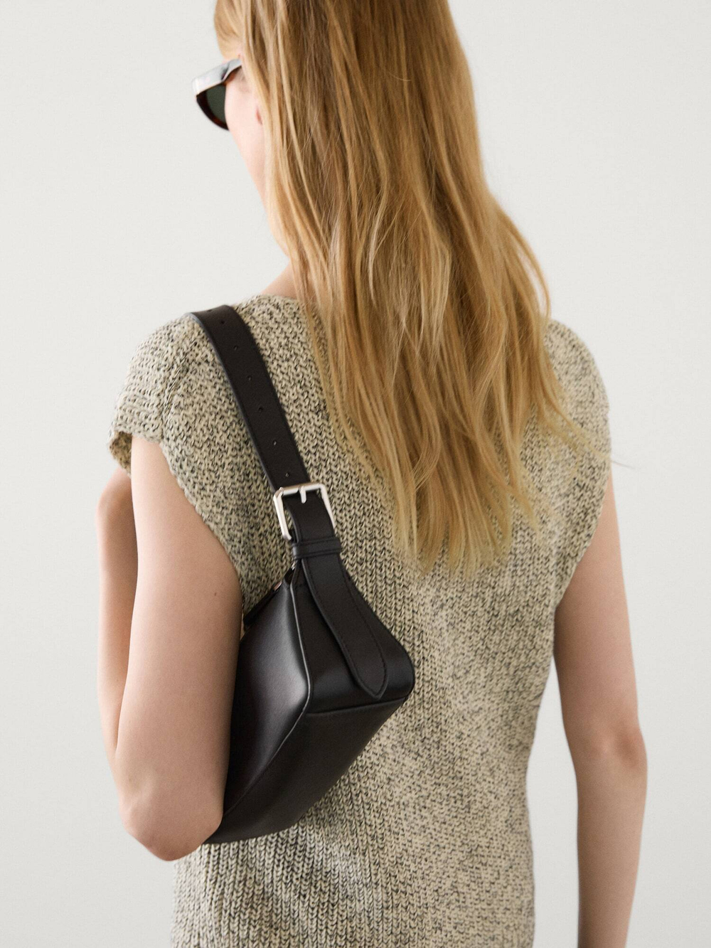 Massimo Dutti Жилет платочной вязки из 100% хлопка, натуральный, кремовый