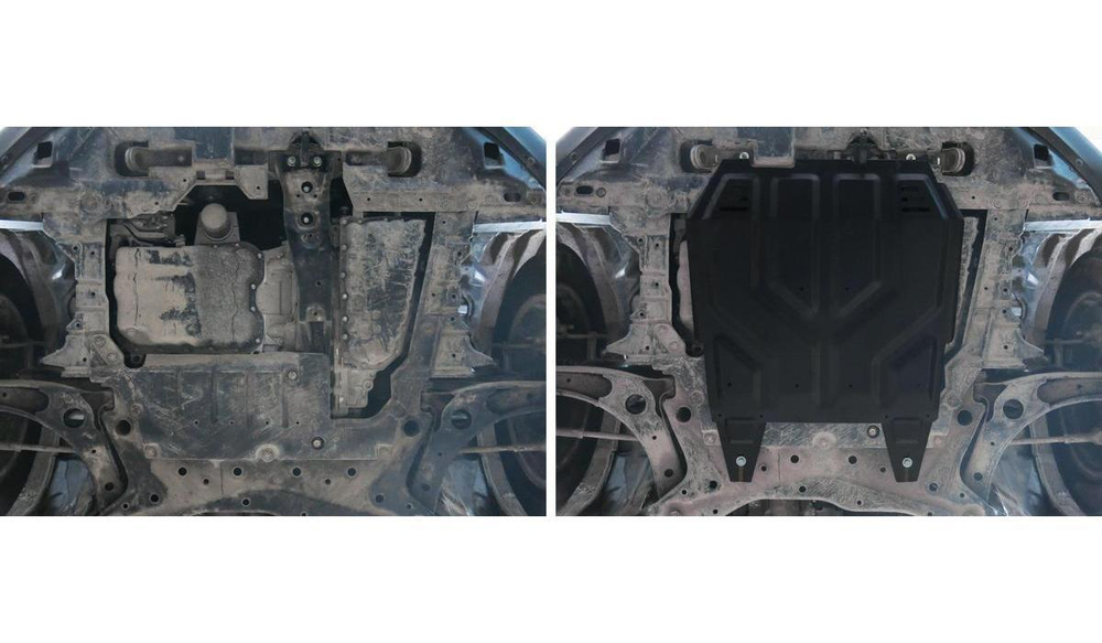 Защита картера и КПП AutoMax для Citroen C4 Aircross (V - 1.6; 2.0) 2012-2016/Citroen C-Crosser (V - 2.2D; 2.4) 2007-2013/Mitsubishi ASX (V - все) 2010-2020/Mitsubishi ASX I рестайлинг (V - 1.6) 2020-н.в./Mitsubishi Lancer X (V - 1.5; 1.8; 2.0) 2007-2015/Mitsubishi Outlander XL (V - 2.0; 2.4) 2005-2012/Peugeot 4007 (V - 2.0; 2.4) 2007-2012/Peugeot 4008 (V - 2.0) 2012-2015, сталь 1.5 мм, с крепежом, штампованная, AM.4037.1