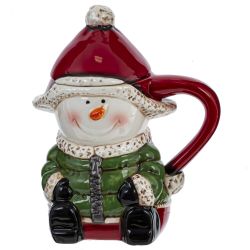 GAEM Кружка с крышкой "Снеговик", 500 мл, L14 W10 H17 см, 2в.