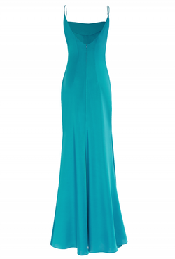 Платье в пол на лямках изумрудное 27-19 SS