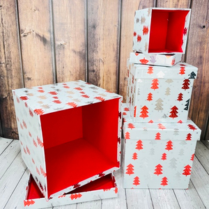 Коробки Куб "Новогодний" Набор 4 шт. Белый