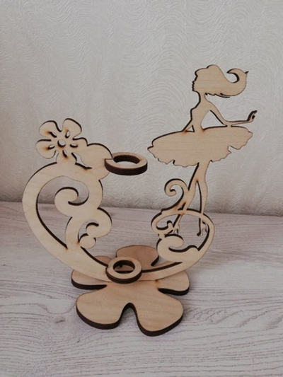 Декоративная деревянная подставка для светильника, под металлическую трубку 16мм