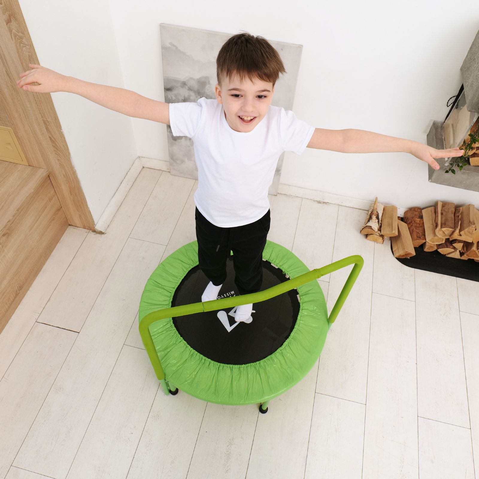 Батут с поручнем DFC JUMPFIT 36'' зеленый фото №18