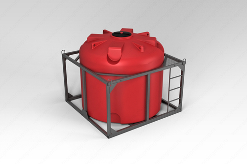 Емкость пищевая в обрешетке ЭкоПром TR 5000 л. вертикальная (215x215x194см;красный) - арт.555719