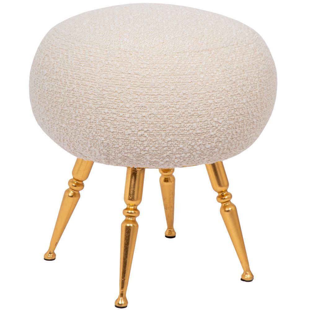 Банкетка Конте Золото Букле Белый