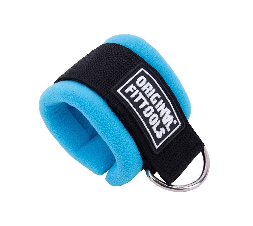 Ремень для тренировки мышц рук регулируемый синий (D-кольцо)