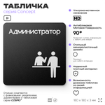 Табличка Администратор, на дверь и стену, навигационная и информационная, серия CONCEPT, 18х18 см, Айдентика Технолоджи