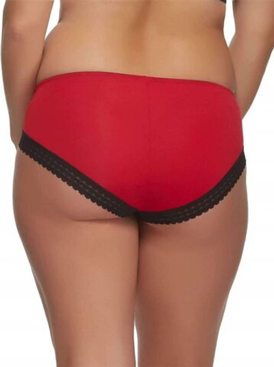 Трусики с высоким вырезом по линии бедер (Размер: L) (Цвет: красный)