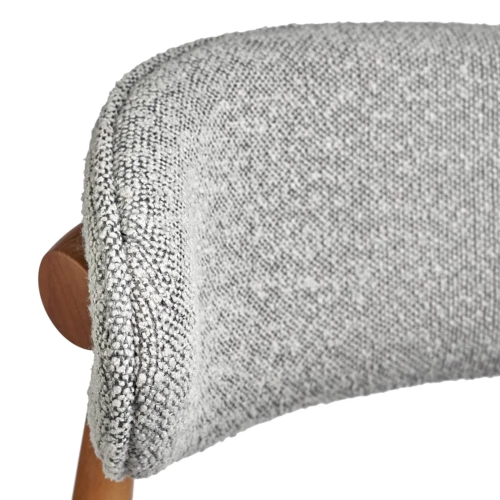 Стул Bradex Home Lucas светло-серый букле с ножками цвета орех