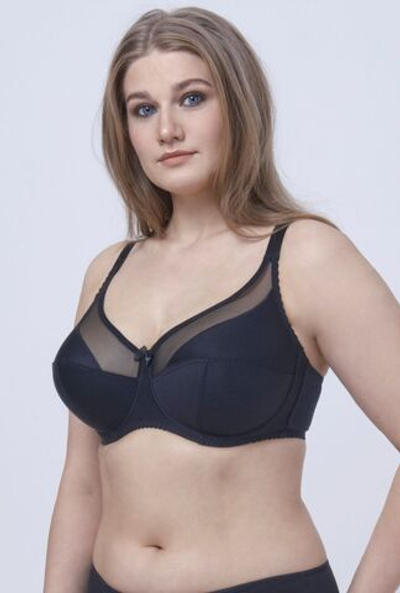 Бюстгальтер на каркасах с Т-образным членением чашек (Размер: 85G) (Цвет: черный)