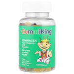 GummiKing, эхинацея, витамин C и цинк для детей, вкус клубники, апельсина, лимона, винограда, вишни и грейпфрута, 60 жевательных таблеток