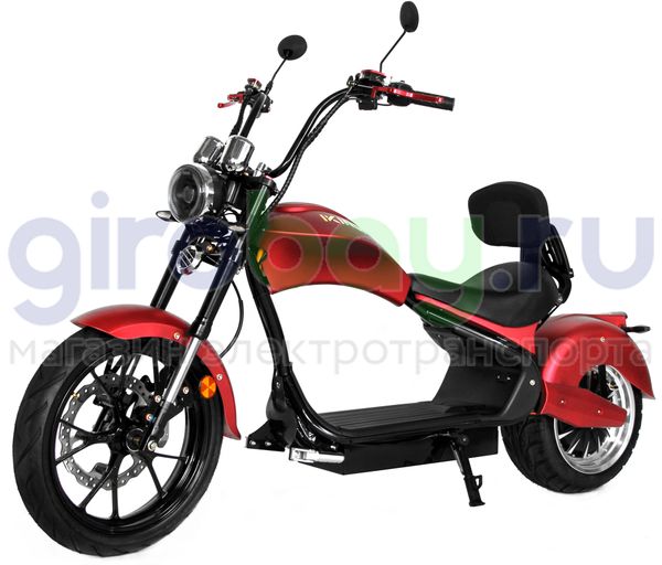 Электроскутер IKINGI HARLEY CHOPPER 4000W (60V/30Ah) - Красный фото №1