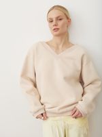 СВИТШОТ С V-ВЫРЕЗОМ МОЛОЧНЫЙ