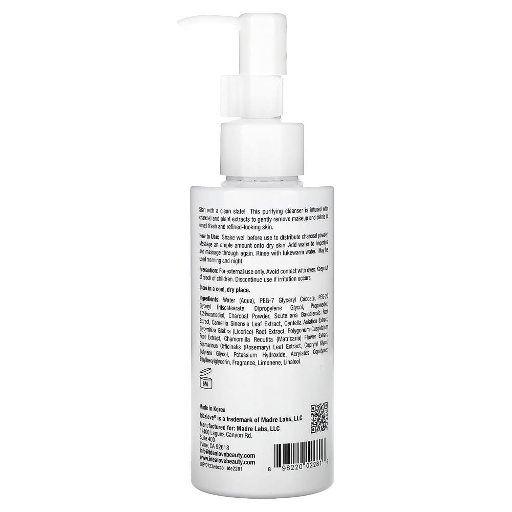 Idealove, очищающее масло с древесным углем для восстановления баланса кожи, 145 мл (4,9 жидк. унции)