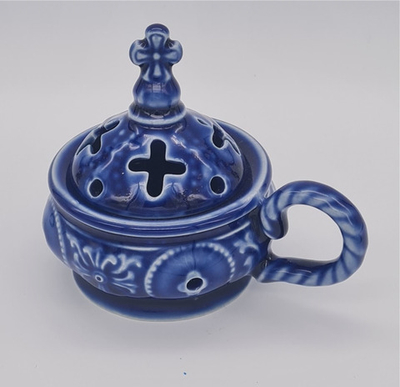 Кадильница керам. "Жемчужина" с цв. глазурью (КоВ) 60170204