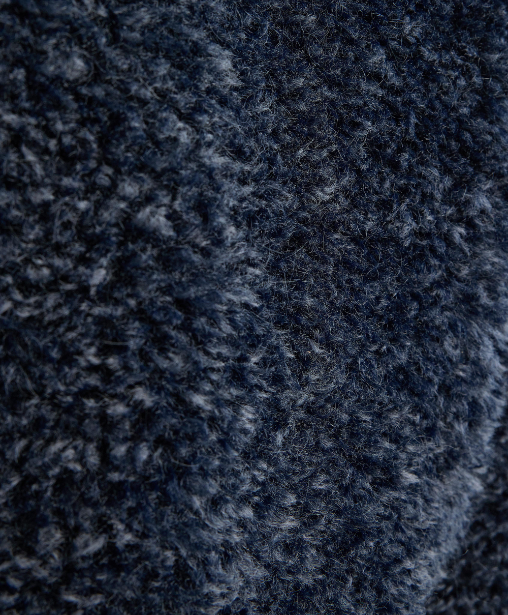 Oysho Куртка из искусственной овчины с текстурой, темно-синий