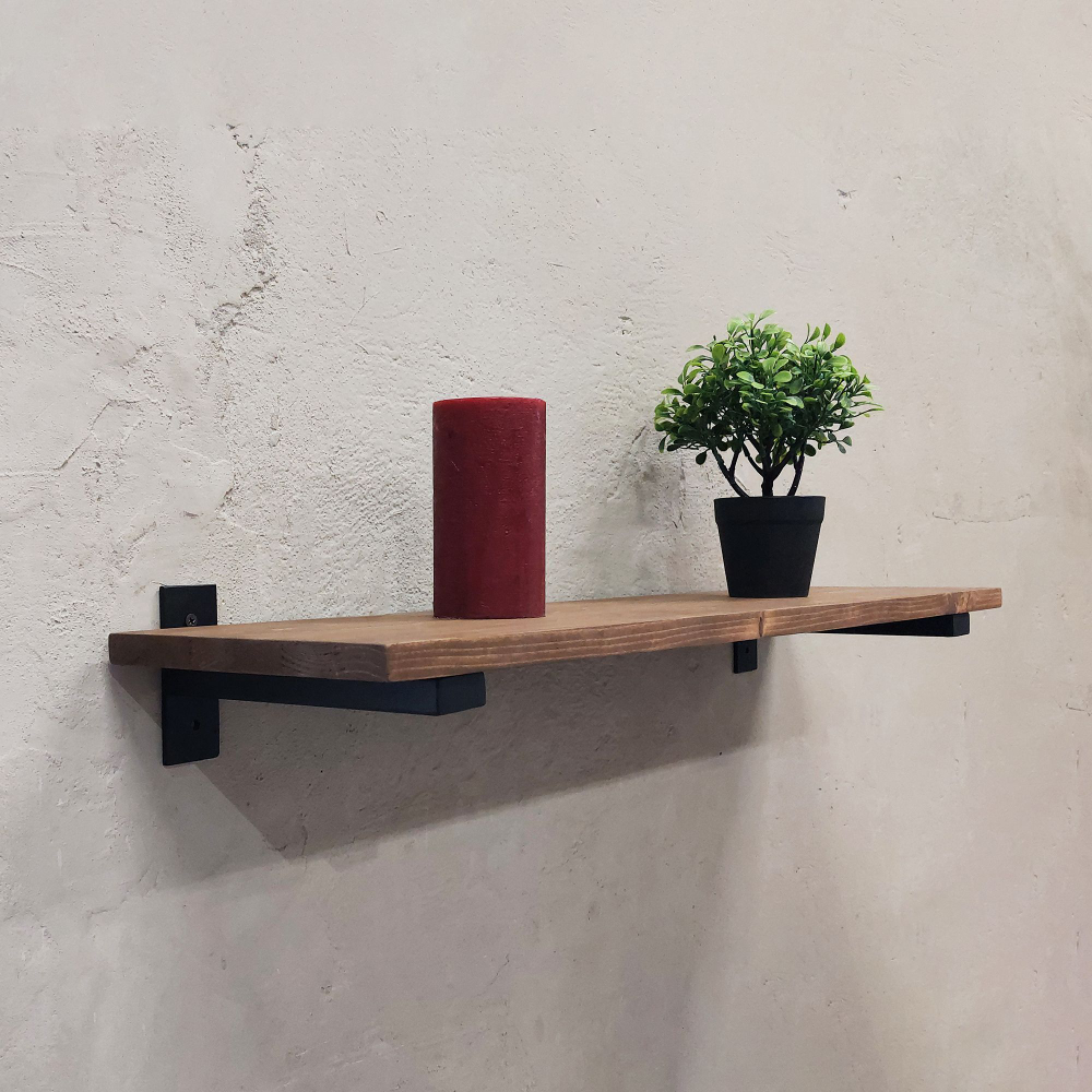 Настенные полки из натурального дерева в стиле Лофт