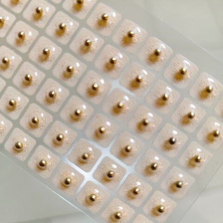 Шарики цубо магнитные (золотые) под пластырем 60 шт.