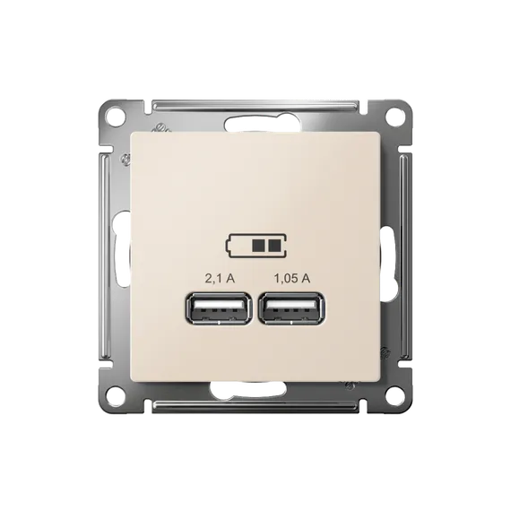 Розетка USB AtlasDesign тип A+A 5В 1х2.1А 2х1.05А механизм беж. SE ATN000233