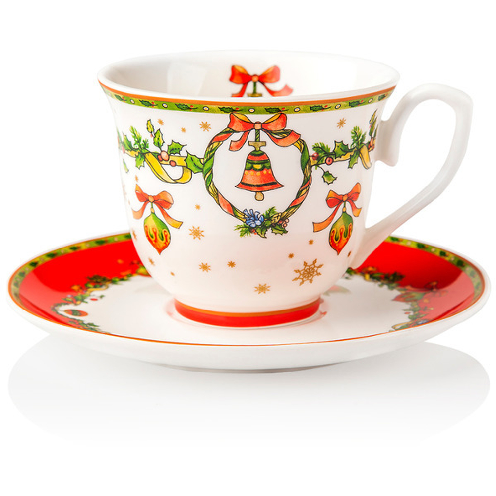Набор из 2 чашек кофейных с блюдцами 12см Колокольный звон подарочная коробка Lamart