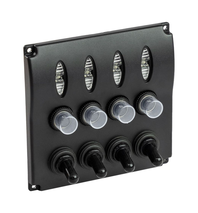 Панель бортового питания 4 переключателя, индикация, автоматы