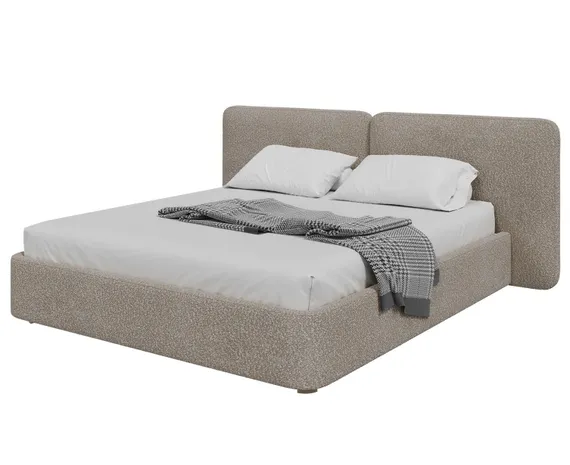 Кровать двуспальная Hub Soft 180 см (бежевый, букле)