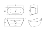 Акриловая ванна Royal Bath Wave RB610102 180х80 Белая/Фурнитура Белая