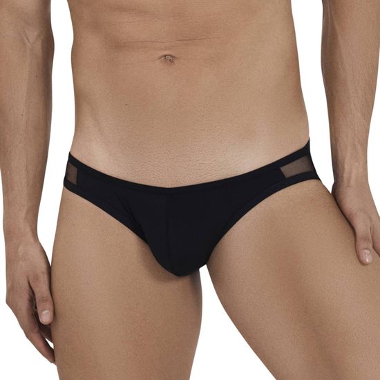 Мужские трусы слипы черные с прозрачными вставками Clever Moda GODLY BRIEF 114511